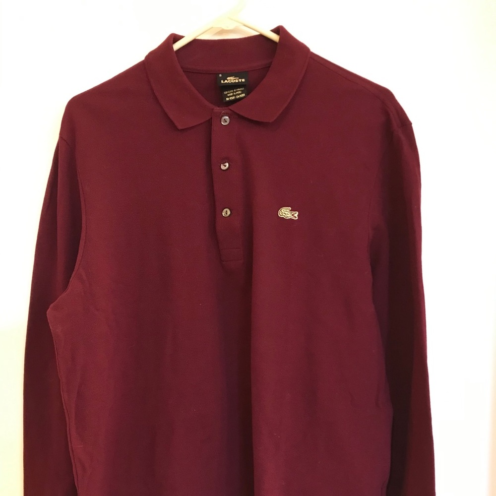 Button long sleeve maroon